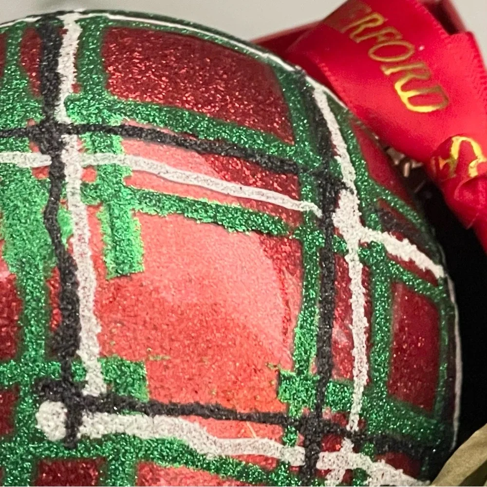 Plaid Glitter Ball Ornament - Holiday Heirloom by Waterford